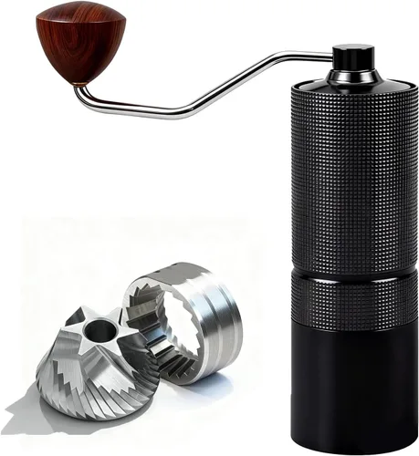 Vista 8 de Molinillo de café manual, rebaba cónica de acero inoxidable con ajuste ajustable, posicionamiento de doble rodamiento para prensa francesa, goteo