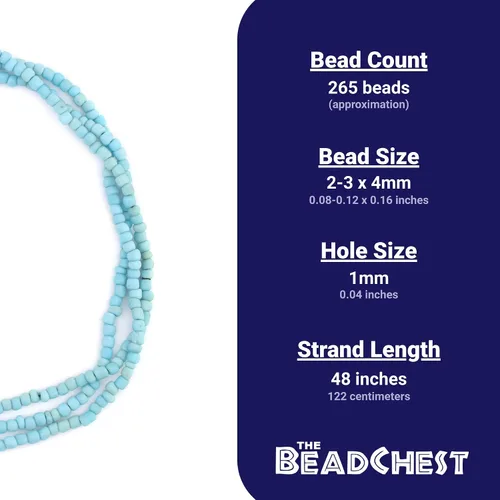 Vista 4 de TheBeadChest - Cuentas de cristal Java azul bebé (0.157 in, hilo de 48 pulgadas)