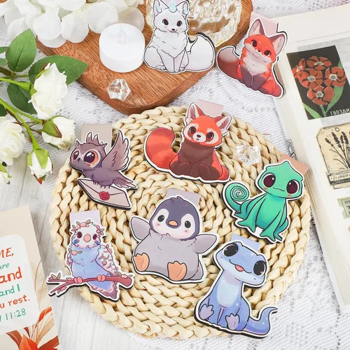 Vista 4 de Lindos Marcadores Magnéticos, Marcadores de Página de Animales, Marcadores de Libros para Niños, Amantes de los Libros, Estudiantes, Maestros