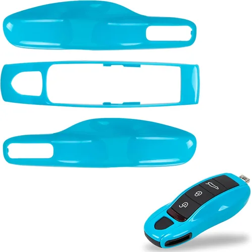 Vista 22 de Funda de llavero pintada de 3 piezas de repuesto - Compatible con llavero Porsche, MK1 (Gris Ágata)