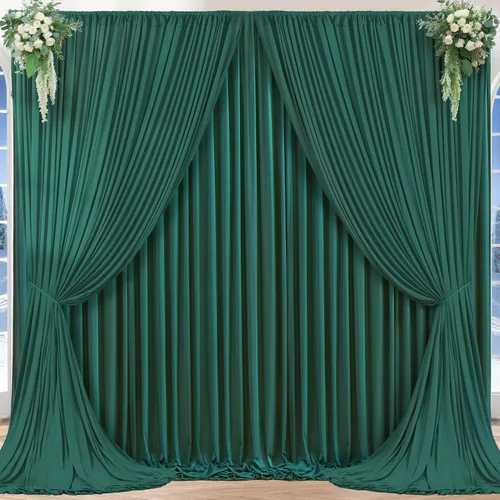Vista 28 de Cortinas de fondo azul bebé de 8 x 10 pies para bodas, cortinas de fondo de poliéster sin arrugas, para baby shower, fiestas de cumpleaños