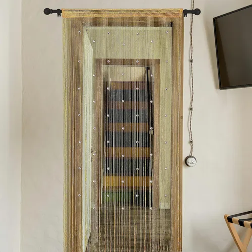 Vista 7 de Cortinas de cuentas para puerta, cortinas de cuentas para colgar, divisor de habitación, decoración de cuentas, panel de flecos con purpurina