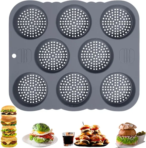 Vista 8 de Sartén para pan de baguette, sartén antiadherente de silicona de grado alimenticio, bandeja para hornear pan francés perforado de 4 cavidades