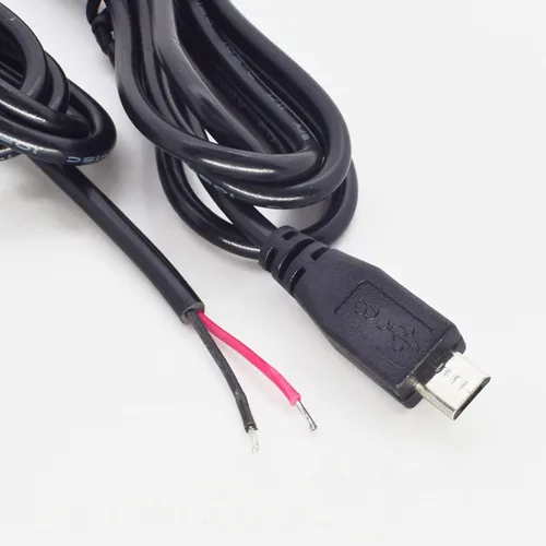Vista 6 de 2 cables micro USB macho Pigtail de 3.3 ft/3.3 pies, cable de alimentación de 5 V, 3A 22 AWG, cable de enchufe macho micro USB, 2 cables, cable