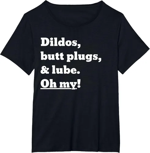 Vista 36 de Consoladores, tapones para los glúteos y lubricante. Camiseta Oh My! Azul bebé