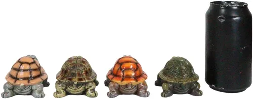 Vista 7 de Ebros - Juego de 4 figuras náuticas marinas coloridas de tortugas marinas, tortugas Bobblehead, símbolo de fortuna y suerte, zen, Feng Shui, playa