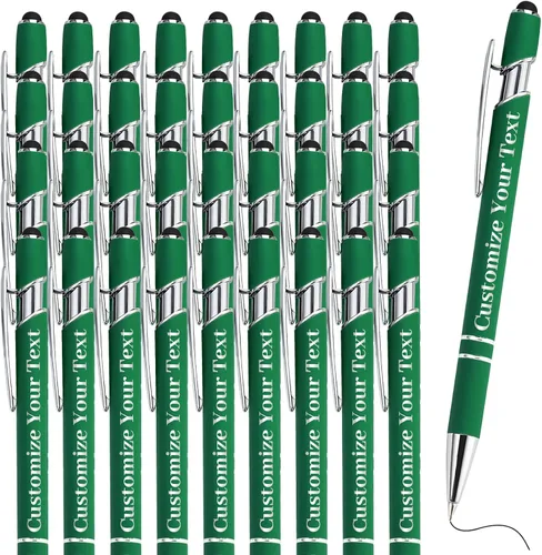 Vista 54 de Hasta 500 bolígrafos personalizados a granel con lápiz capacitivo, grabado, juego de bolígrafos con tu nombre, texto para mujeres de negocios