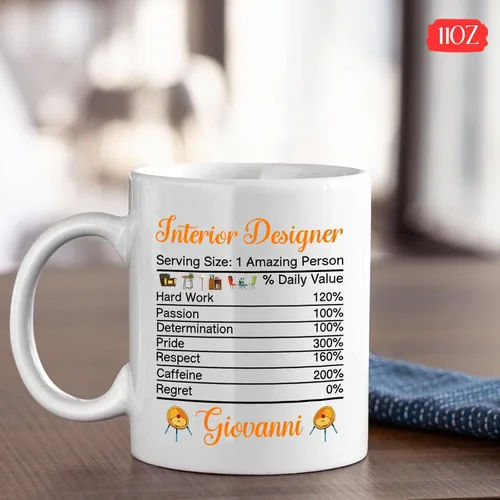 Vista 4 de Taza de café personalizada para diseño de interiores, diseño de interiores, taza de diseño de interiores, taza de diseño de interiores, regalo