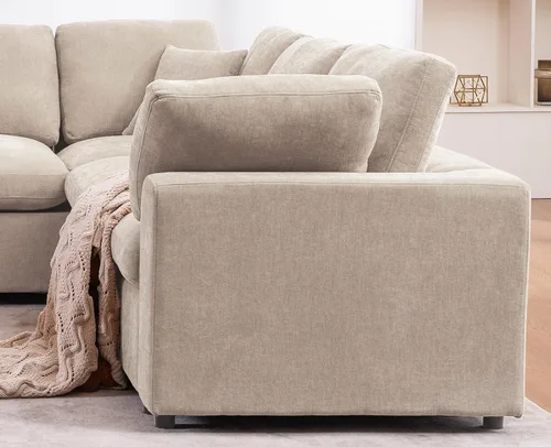 Vista 7 de Sofá modular de gran tamaño, sofá esquinero grande de 7 plazas, moderno sofá modular en forma de U con sofás otomanos de nube para sala de estar
