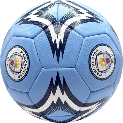 Vista 2 de Icon Sports Balón de fútbol oficial del Manchester City FC, MC154BLT, color blanco, talla 3
