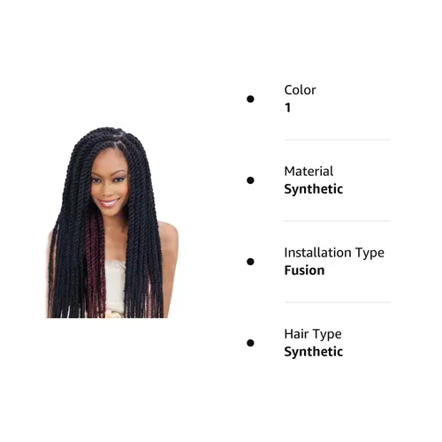 Vista 2 de Trenzas de pelo sintético Havana Twist estilo cubano, 16", 1
