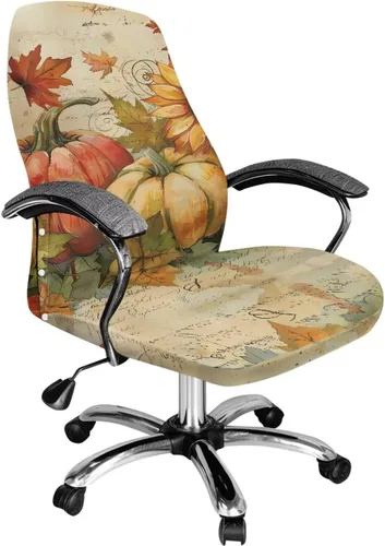 Vista 48 de Green Leaf - Fundas para sillas de oficina en casa, fundas elásticas para sillas de escritorio de computadora, respaldo alto, universales, fundas
