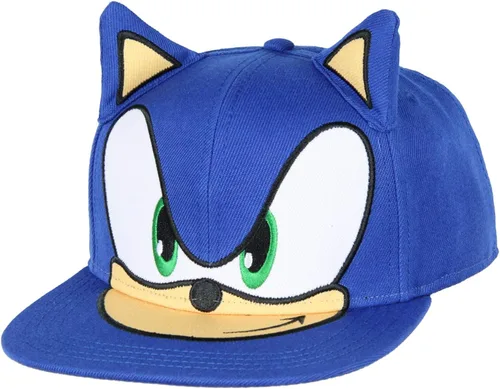 Vista 4 de Bioworld Sonic The Eedgehog Hat Bordado 3D Character Face and Earars Snapback Gorra