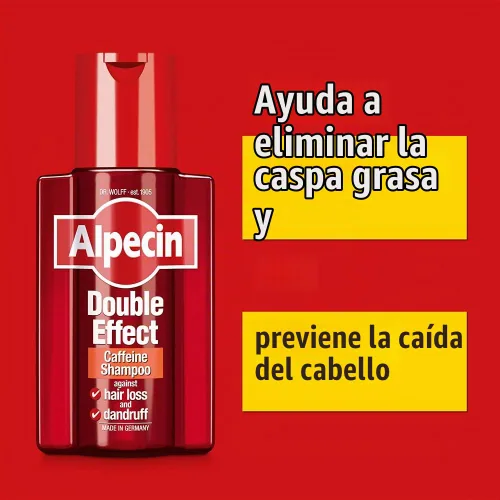 Vista 2 de ¡Nuevo! Champú Alpecin de doble efecto con cafeína que combate la caspa y la pérdida de cabello, 6.8 fl oz por ALPECIN