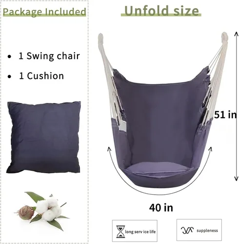 Vista 11 de YUCAN Soporte para Silla Hamaca con Silla Columpio Colgante Incluida, Resistente a la Intemperie y que Ahorra Espacio, Soporte Máximo 450 Libras