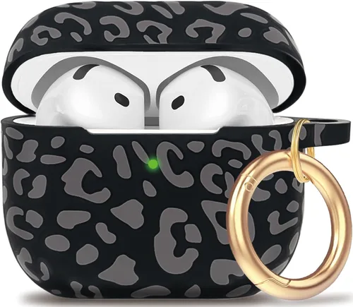 Vista 86 de Compatible con funda AirPods Pro 2019, Gawnock Funda de silicona suave y flexible para funda AirPods Pro para mujeres y niñas con llavero (Caqui)