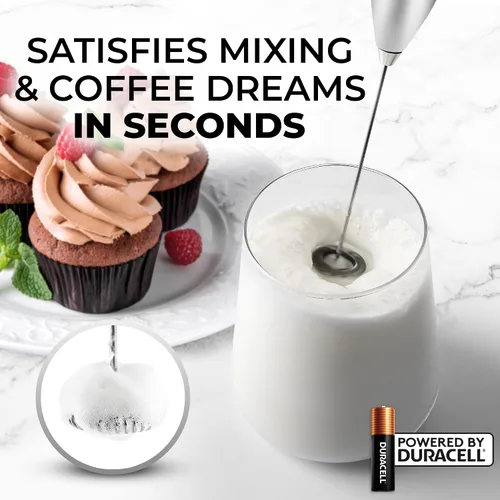 Vista 403 de Zulay Milk Boss Espumador de leche potente manual, hace espuma para latte, batidor para mezclar bebidas, café, miniespumador para capuchino, frappé