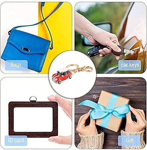 Vista 7 de pologmase Llavero de aleación, mini llavero de automóvil, modelo 3D, llavero de dibujos animados, llavero para mujeres, hombres, niños, llaves