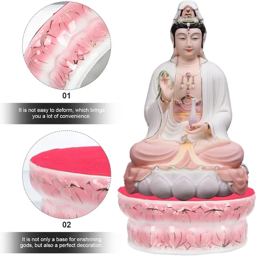 Vista 3 de Zerodeko Base Avalokitesvara Base de estatua Avalokitesvara Base de cerámica para regalo de oficina en casa
