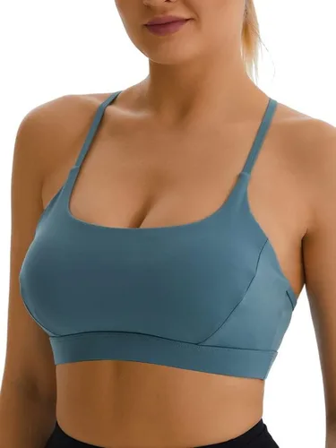Vista 2 de RUNNING GIRL Y-Back Sports Bras for Women, Medium Impact Wirefree Padded Bra Workout Crop Top Longline Sports Bra Push up
