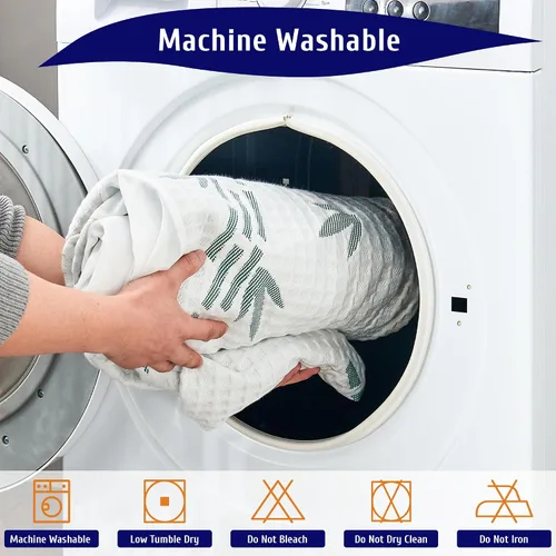 Vista 8 de Protector de colchón de tamaño matrimonial, funda de colchón impermeable de viscosa de bambú transpirable, estilo de rayas refrescantes, bolsillo