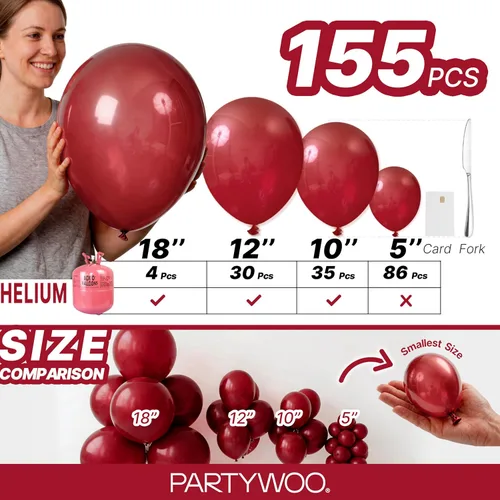 Vista 190 de PartyWoo 50 globos de látex color piel albaricoque, globos de helio boho de Albaricoque-f05