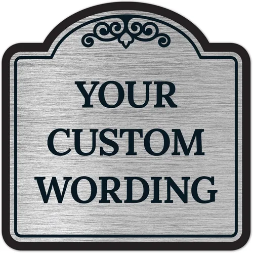 Vista 11 de Letrero decorativo personalizado, letrero de metal personalizado para negocios, entrada, hogar, Airbnb, placa de puerta de oficina, fondo negro, 8 x