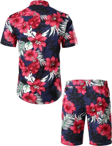 Vista 3 de Jogal - Camisa hawaiana de manga corta con botones para hombre