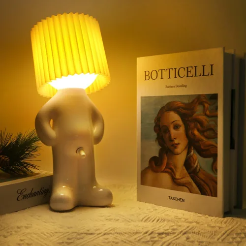 Vista 9 de Lámpara de Mesa Divertida con Interruptor de Palanca, Luz Nocturna Recargable para Mesita de Noche, Regalo Broma de Elefante Blanco con Sentido