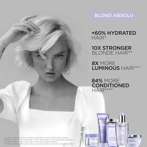 Vista 4 de KERASTASE Blond Absolu Cicaplasme - Suero para el cabello protector contra el calor, para cabello aclarado, resaltado y gris, fortalece y nutre