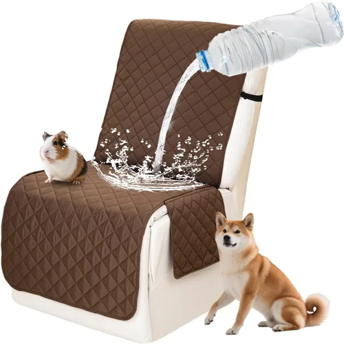 Vista 27 de Fundas impermeables para sofá reclinable seccional en forma de L, 7 piezas, antideslizantes, lavables, juego de fundas reclinables para mascotas