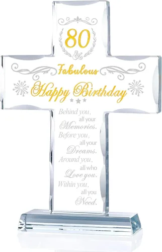 Vista 16 de Regalos de 40 cumpleaños para mujeres y hombres, soporte de cruz de vidrio grabado con 40 y fabulosos regalos religiosos para ella, ideas de regalos