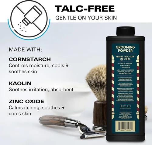 Vista 2 de Bump Patrol Barber Pro Grooming Powder - Polvo para cabello y cuerpo sin talco para hombres, protege contra el sudor, el olor y las rozaduras