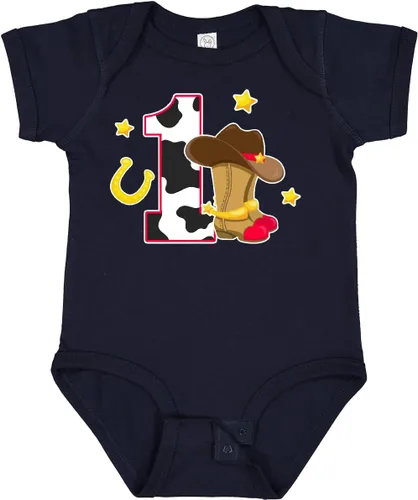 Vista 12 de inktastic Body de bebé de vaquero para cumpleaños de 1 año con botas de vaquero