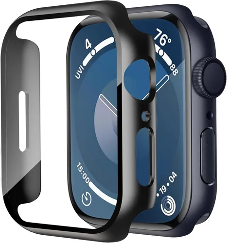 Vista 13 de Smiling - Funda compatible con Apple Watch Series 3 y Series 2 de 1.496 pulgadas con protector de pantalla de vidrio templado integrado - Funda