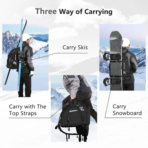 Vista 6 de MORXPLOR Ski Boot Bag - 65L Padded, Waterproof Ski Travel Backpack for Gear & Accessories