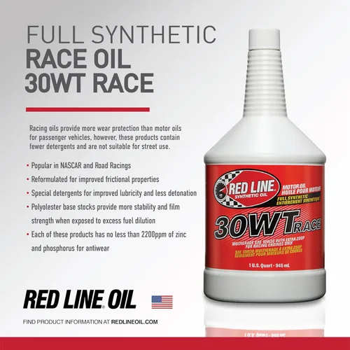 Vista 3 de Red Line 10305 30WT Aceite sintético para motor de carreras (10W30) - 1 galón (paquete de 4)