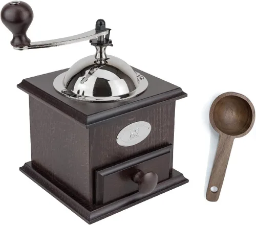 Vista 3 de Peugeot Molino de café antiguo, 8-1/4 "x 5" x 5 " con cuchara de madera para especias