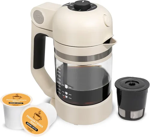 Vista 18 de VINCI Micro Café - Cafetera de vidrio de una sola porción más pequeña, compatible con K-Cups, cápsulas y café molido, infusión de flujo cerrado