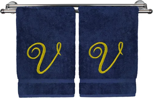Vista 7 de Toalla de mano con monograma, regalo personalizado, 16 x 30 pulgadas, extra absorbente, 100% algodón turco, acabado de rizo suave, para baño, cocina