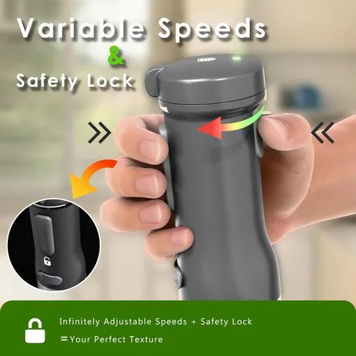 Vista 2 de Batidora de mano inalámbrica de inmersión, 5 en 1, velocidad variable, recargable con batería de 2000 mAh, sin BPA y accesorios aptos