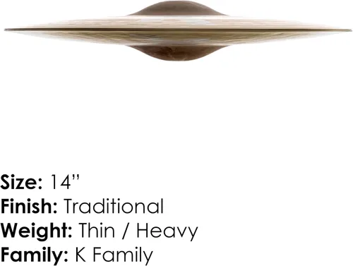 Vista 2 de Zildjian K0720 14" K Sweet Hi-Hat Platillos