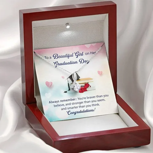 Vista 2 de Graduation Necklace For Her 2023 - Graduation Necklace 2019 For Women, Para La Reina De Mi Vida - Collar De Amor Infinito, Regalos Para Graduacion