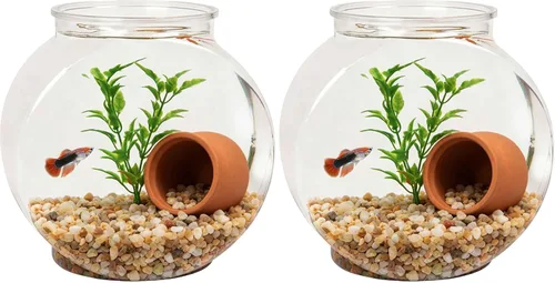 Vista 9 de Koller Products - Pescadera ovalada de plástico de 1 galón, tanque de peces temporal para camarones betta, caracoles, freír, aislamiento, cría