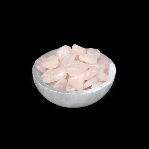 Vista 13 de Soul Sticks Cuenco de selenita relleno de 4 pulgadas con piedra semicristal y curativa, cuenco decorativo de selenita pura, carga de cristal de 7
