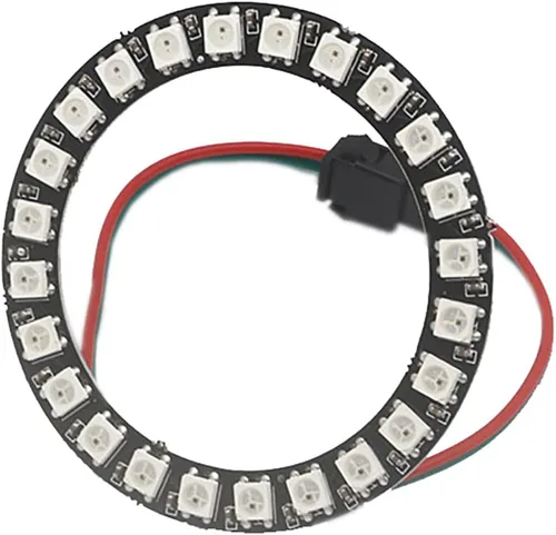 Vista 8 de WS2812 8 LED Pixel Ring Black PCB direccionable LED módulos 2812 IC RGB a todo color redondo llevado círculo DC5V