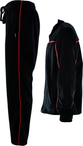 Vista 3 de ChoiceApparel Chándal de terciopelo para hombre con bolsillos con cremallera