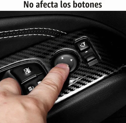 Vista 5 de XITER Interruptor de ventana de fibra de carbono ABS de 4 piezas