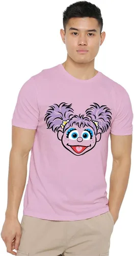 Vista 2 de Disfraz de Plaza Sésamo de cara completa, unisex, colección de camisetas para adultos Abby Cadabby