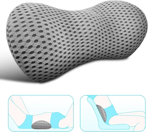 Vista 8 de Almohada de apoyo lumbar Panduo para silla de oficina, almohada lumbar de espuma viscoelástica para alivio del dolor de espalda baja (Negro)